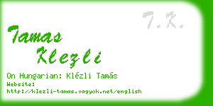 tamas klezli business card